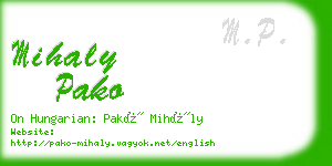 mihaly pako business card